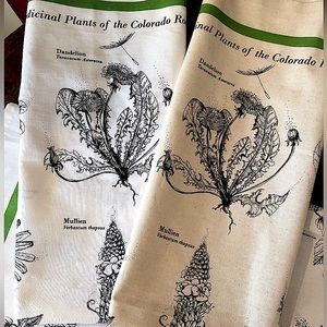 Vintage botanicals art from Colorado tea towel, hand crafted, printed in the UK